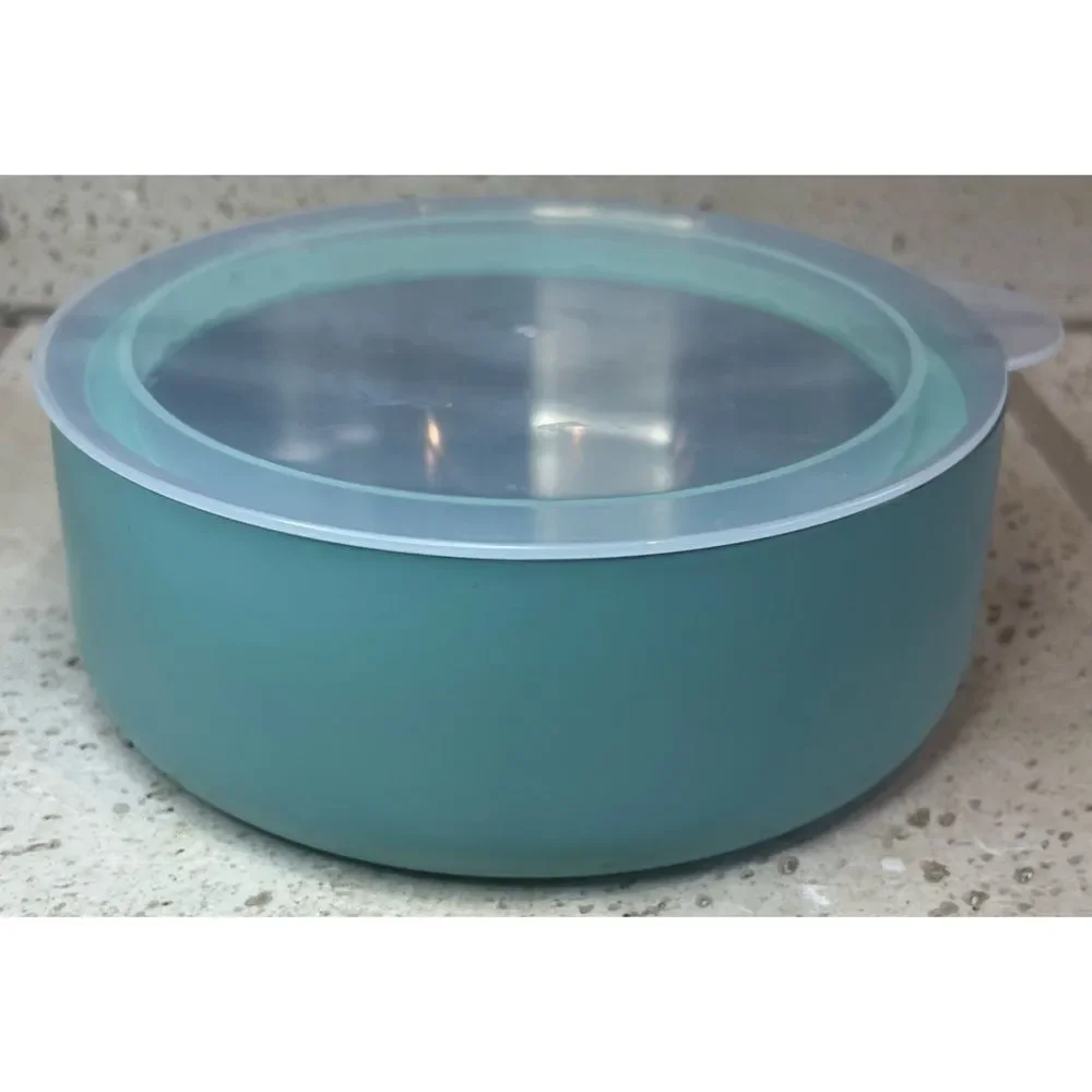Sun Squad Stainless Steel Green Dog Bowl with Travel Lid Holds 4 Cups